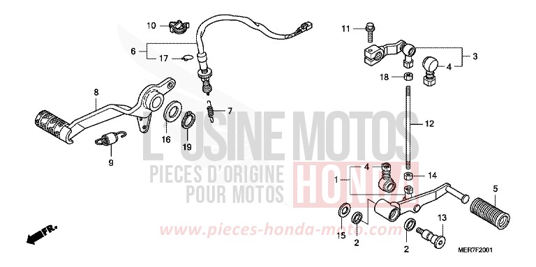BRAKE PEDAL/ CHANGE PEDAL (CBF600S8/SA8/N8/NA8) for CBF600N ABS QUASAR SILVER METALLIC (NHA48) from 2008